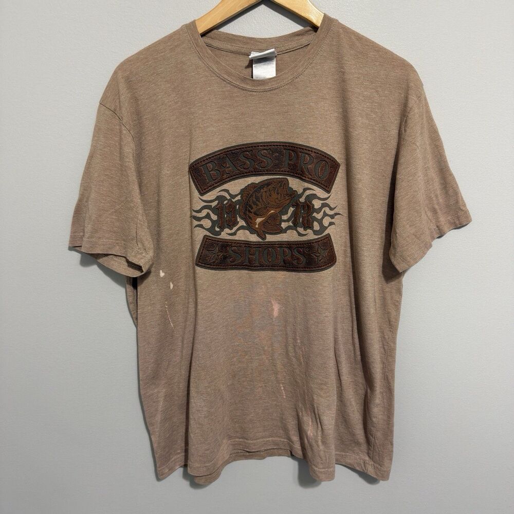Vintage Bass Pro Shops T Shirt Mens XL Limited Edition Fishing Flames Embossed